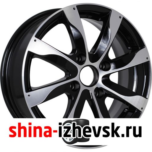 Колесный диск КиК Джемини-оригинал 6xR15 4×100 ET50 DIA60.1 черный глянцевый с полированными элементами лицевой поверхности в Ижевске